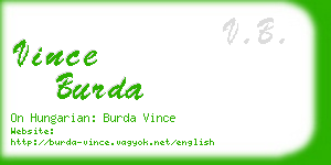 vince burda business card